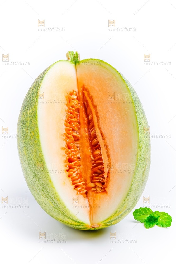 白底上的哈密瓜