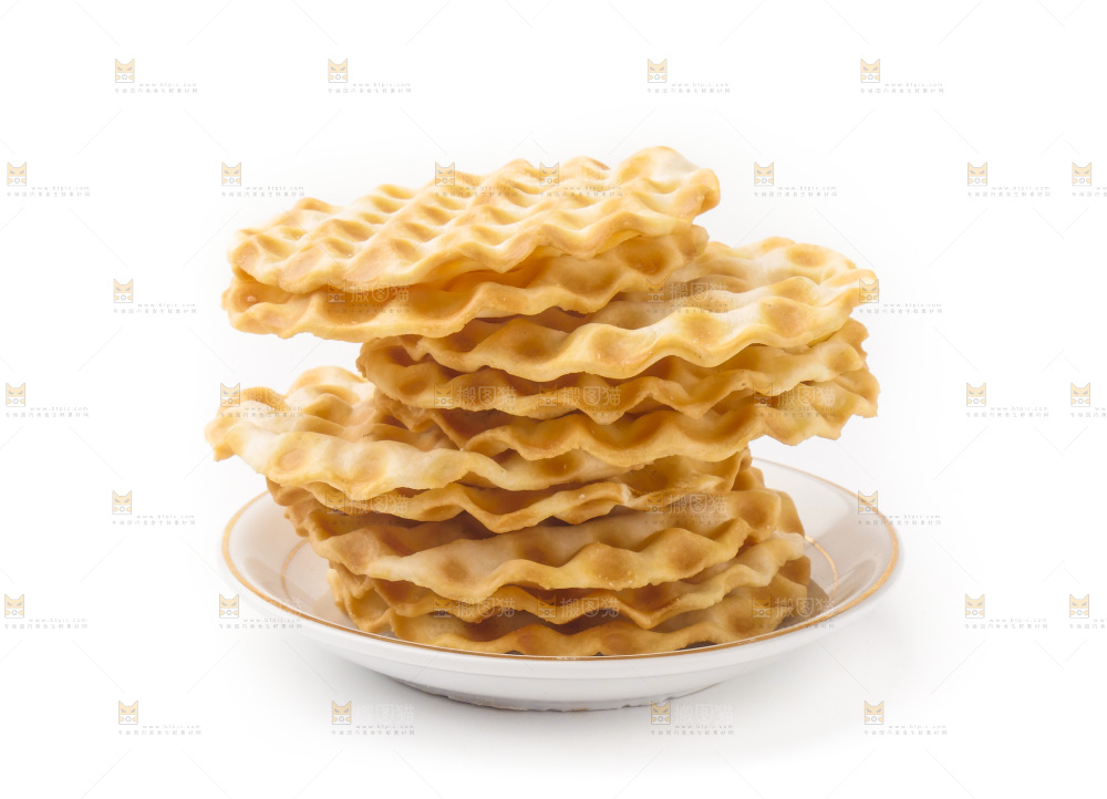 白底上的饼干