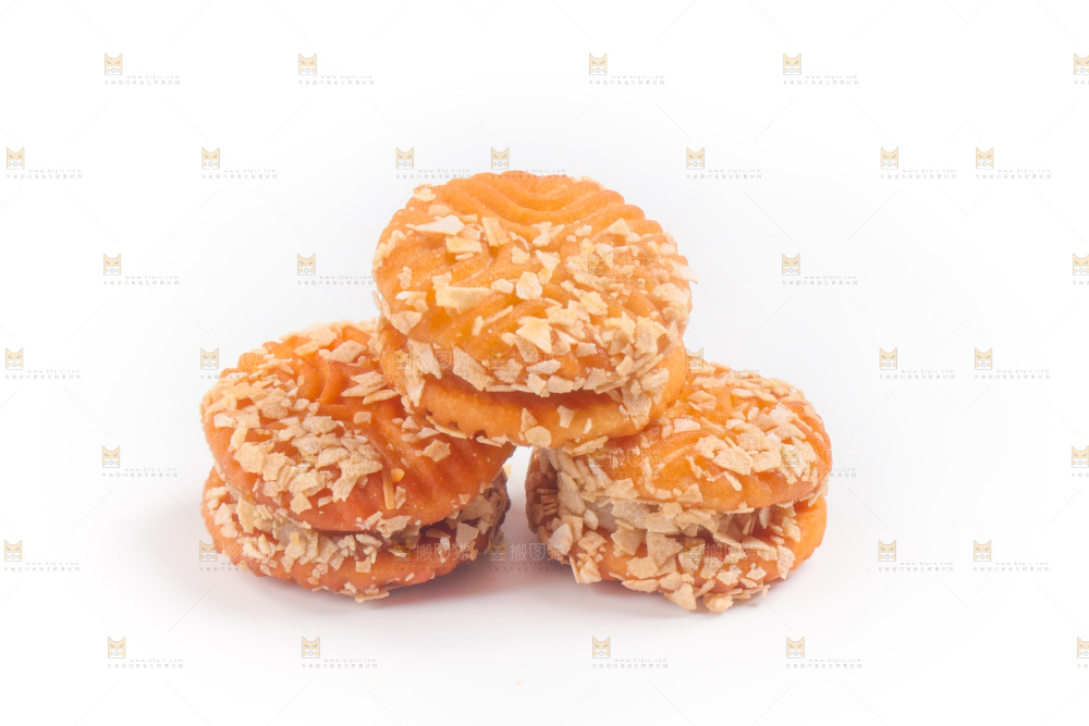 白底上的饼干