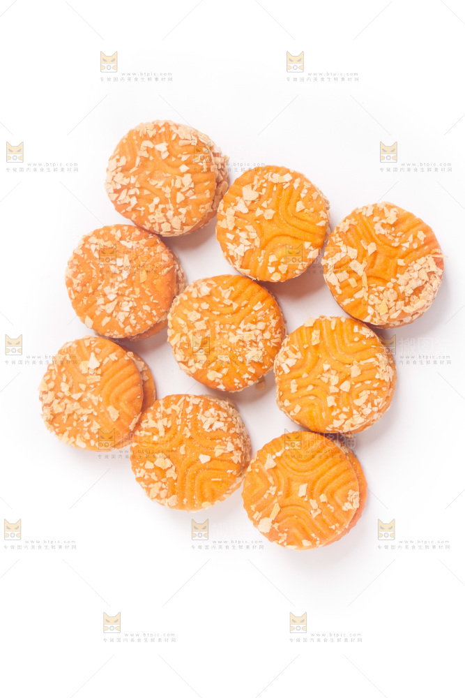 白底上的饼干