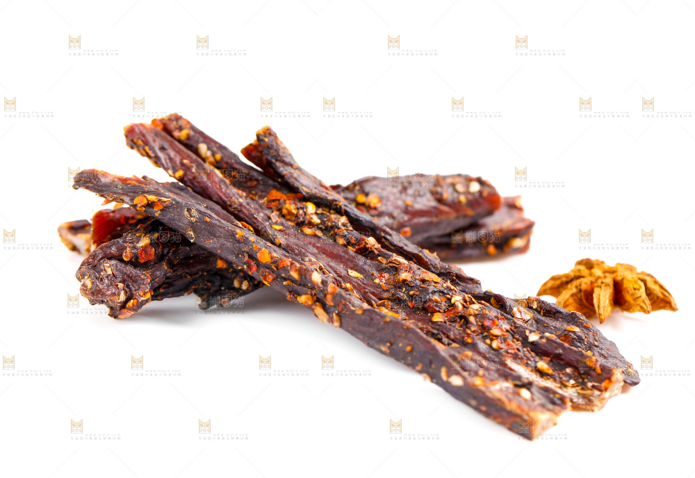 白底上的牛肉条