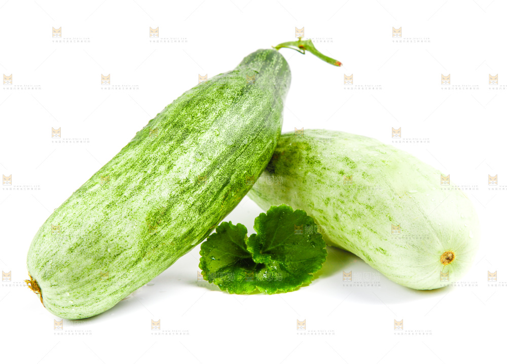 白底上的山东羊角蜜甜瓜