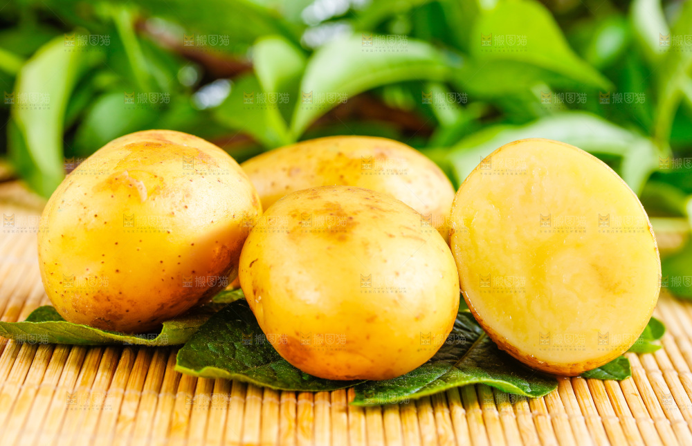 浅底上放着云南黄心土豆