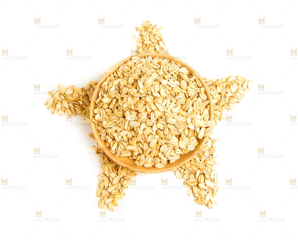 白底上的燕麦片