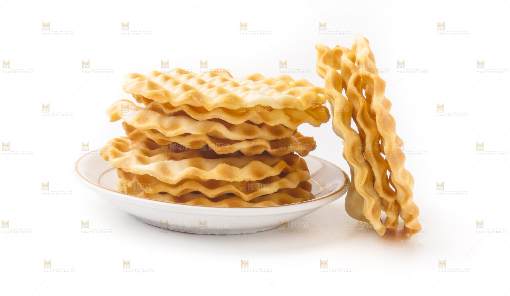 白底上的饼干