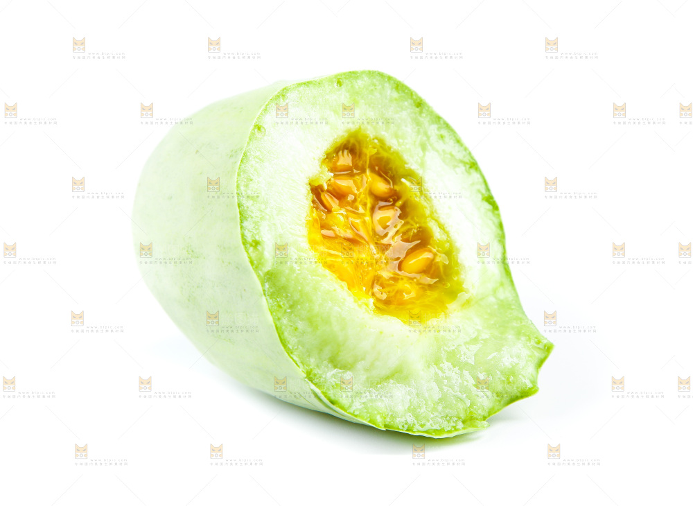 羊角蜜甜瓜放在白底上