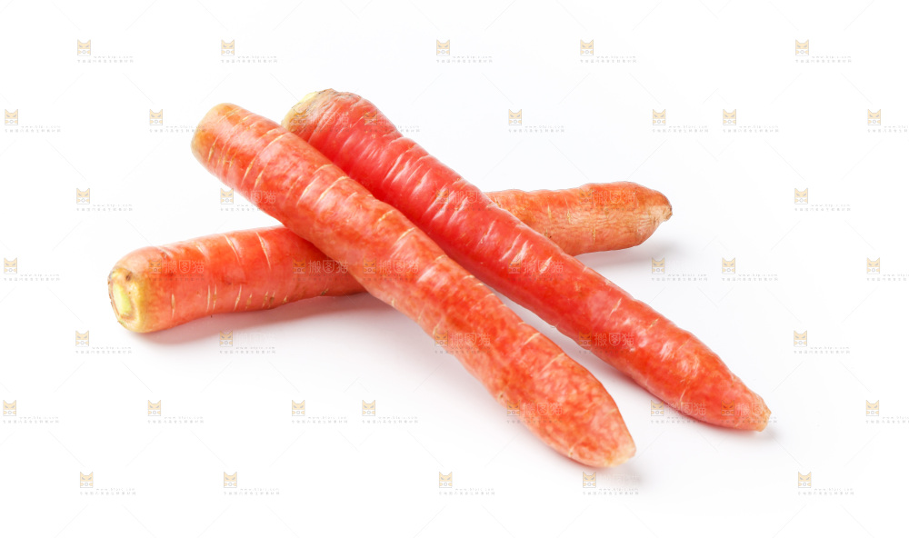 白底上的红胡萝卜