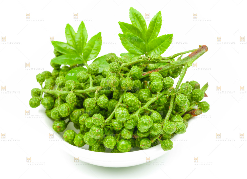 白底上的青花椒
