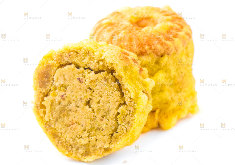 白底上的绿豆饼