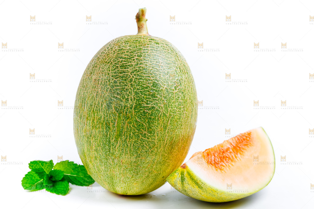 白底上的哈密瓜