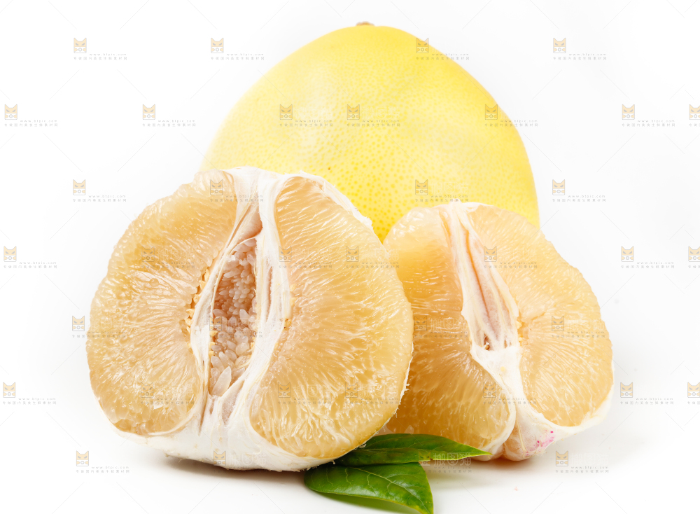 白底上的蜜柚