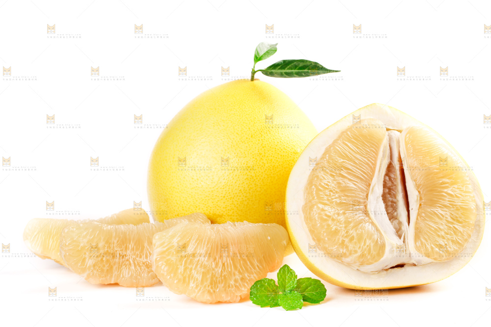白底上的白心蜜柚