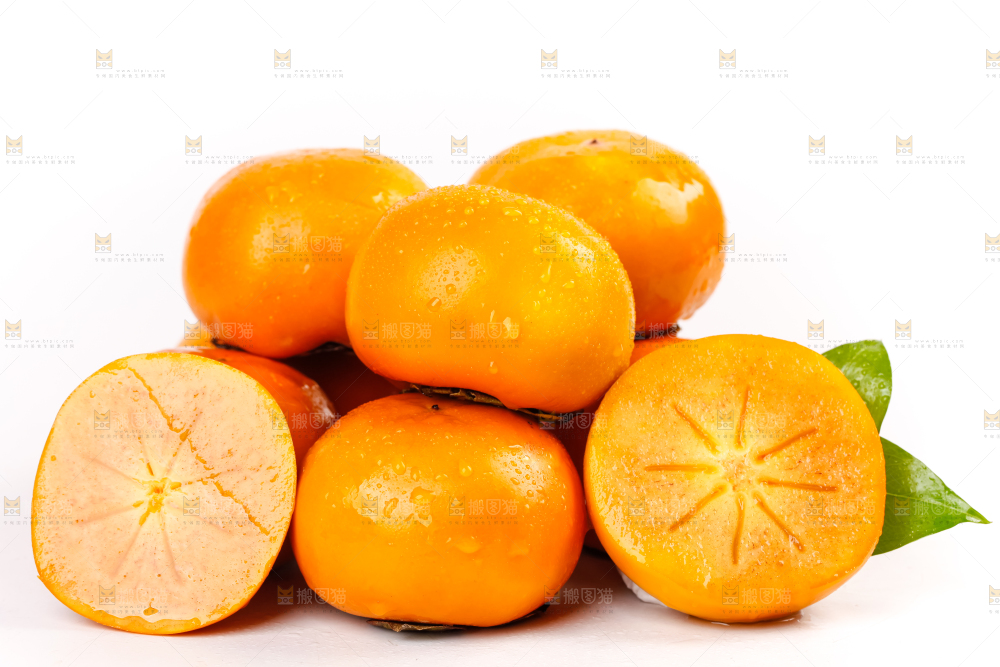 白底上一堆巧克力柿子