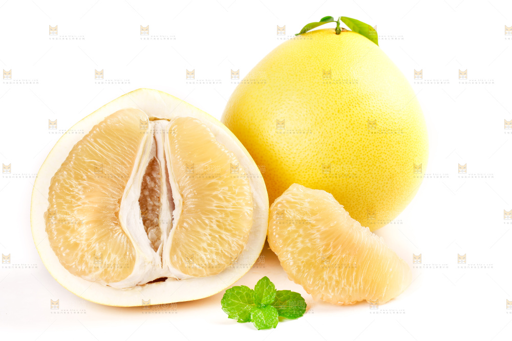 白底上的白心蜜柚
