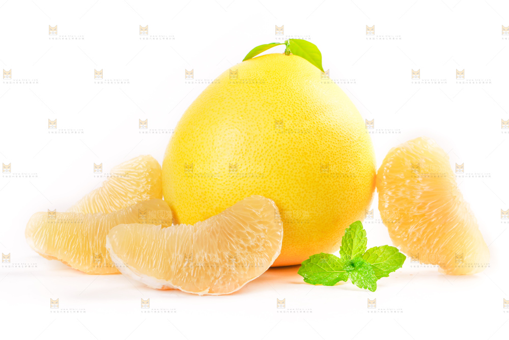 白底上的白肉蜜柚