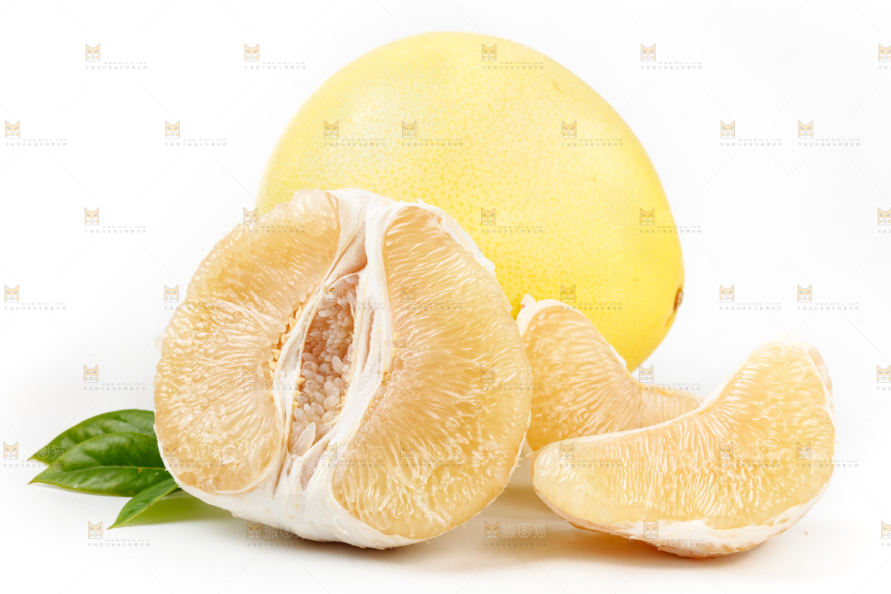 白底上的蜜柚