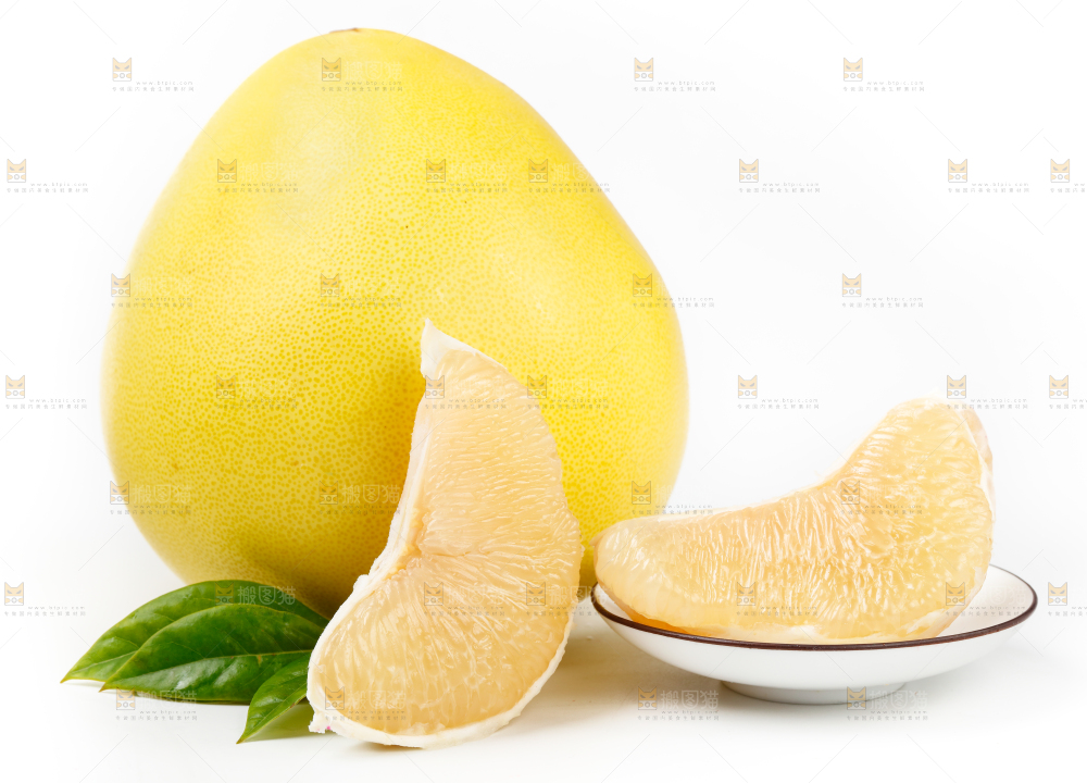 白底上的蜜柚