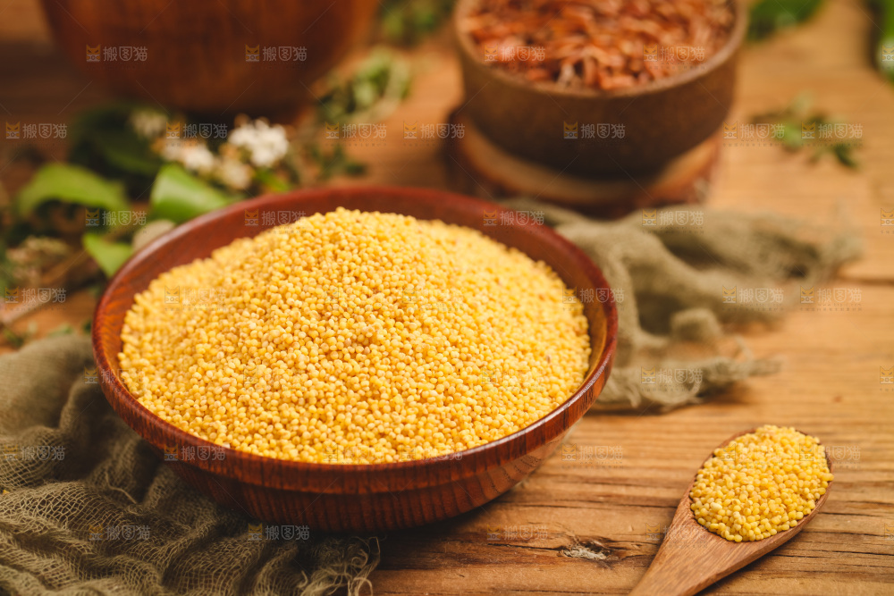 盘子里装着小米