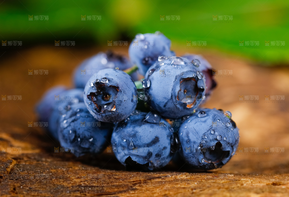 深底上摆放着蓝莓