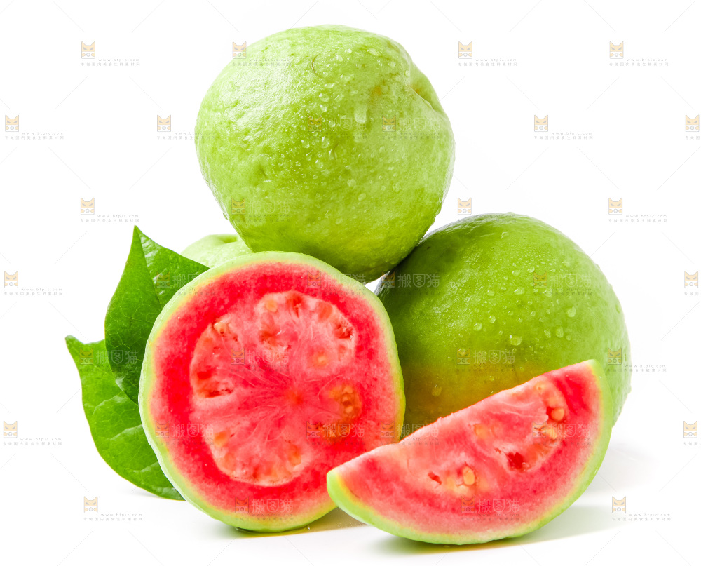 浅底上摆放着红芭乐