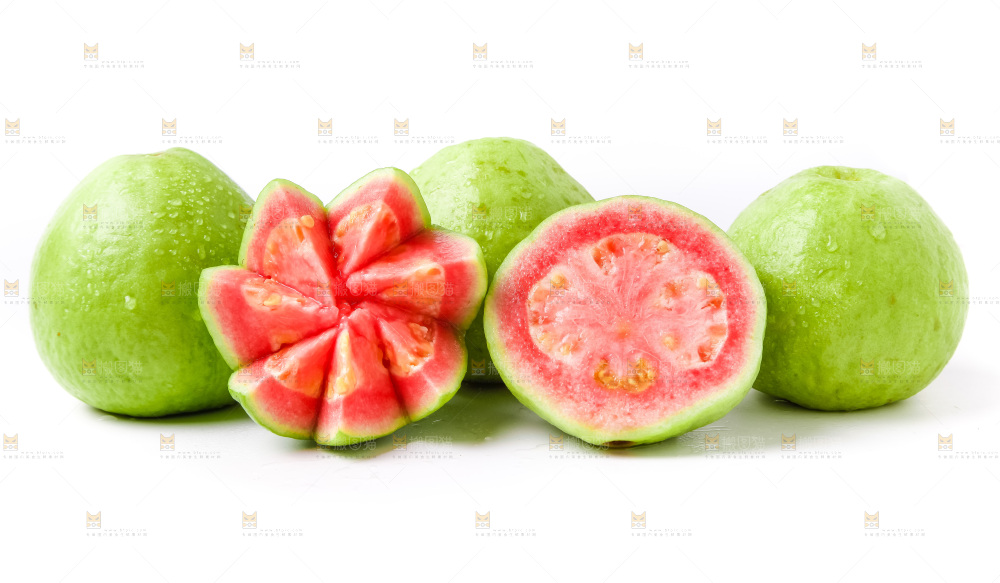 白底上放着广西红心芭乐