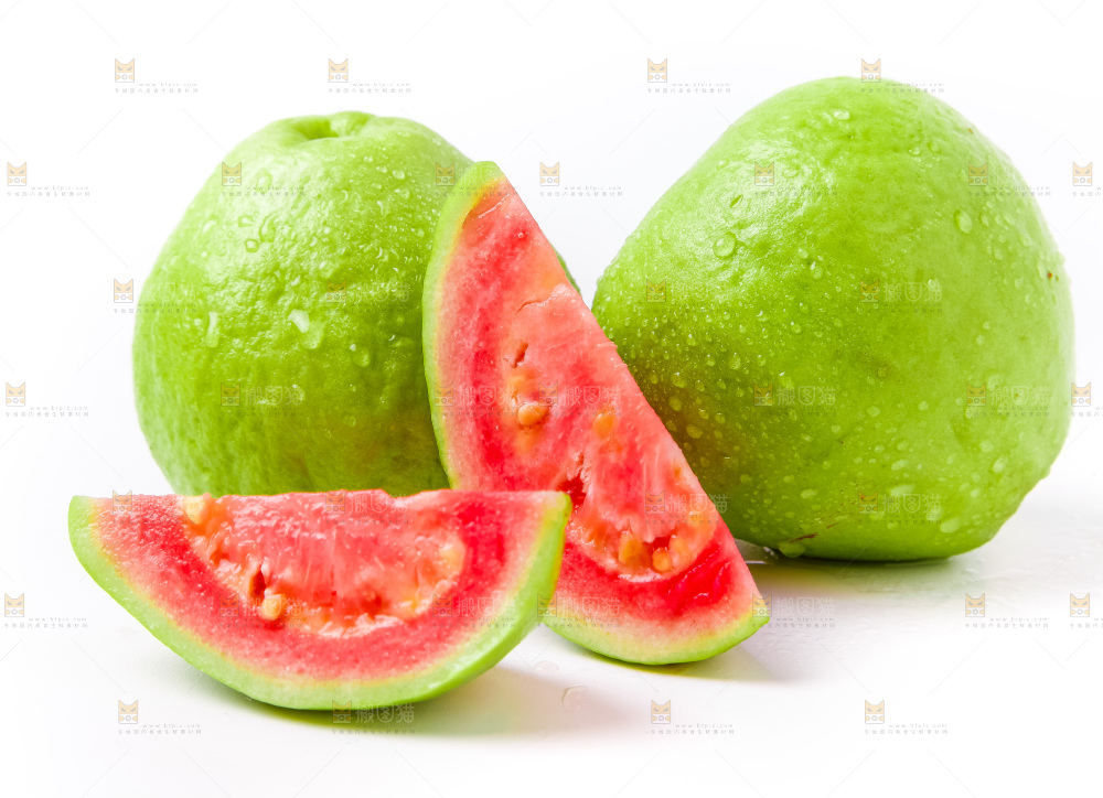 白底上放着广西红心芭乐