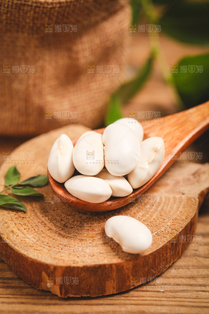 勺子里装着腰豆
