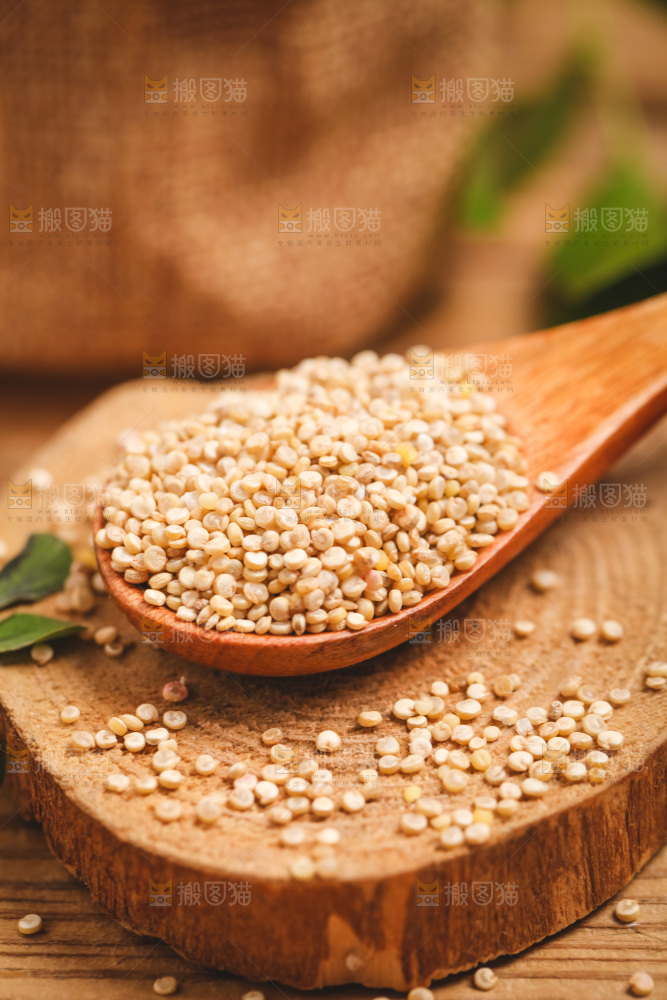 勺子里装着藜麦