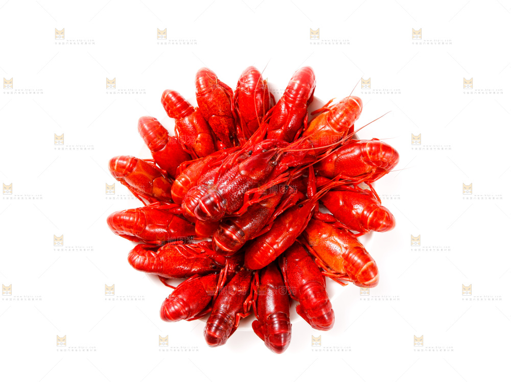 盘子里的清蒸小龙虾