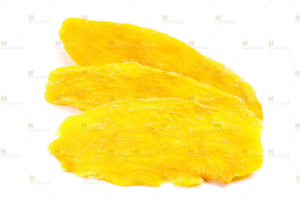 白底上摆放着芒果干