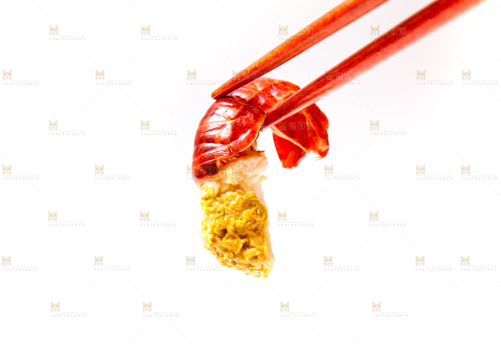 白底上的龙虾尾