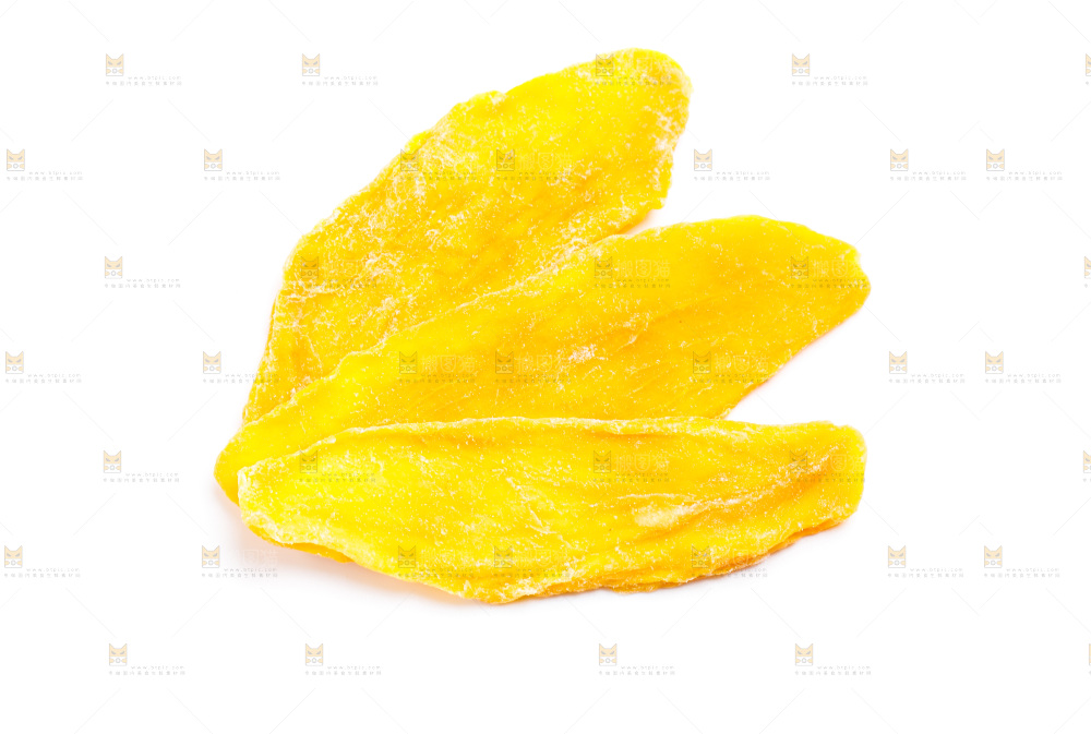 白底上摆放着芒果干