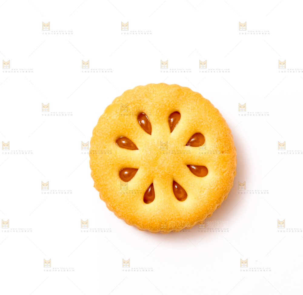 白底上的果酱夹心饼干