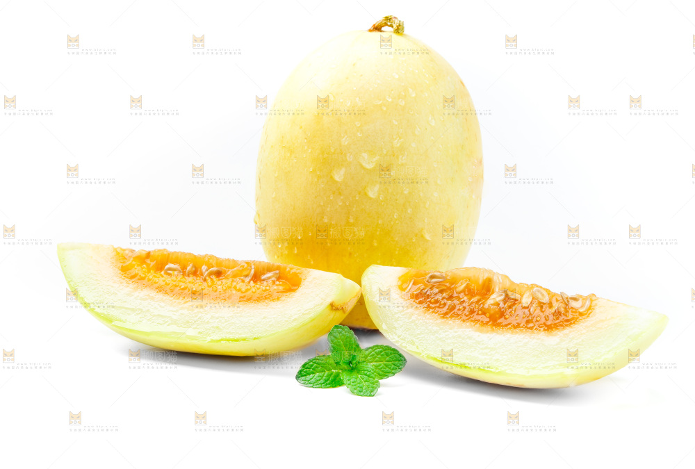 白底上的黄皮香瓜