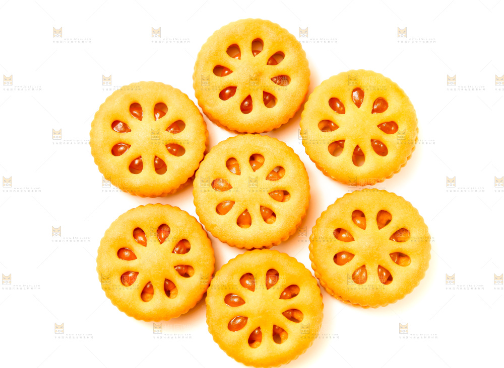 白底的夹心饼干