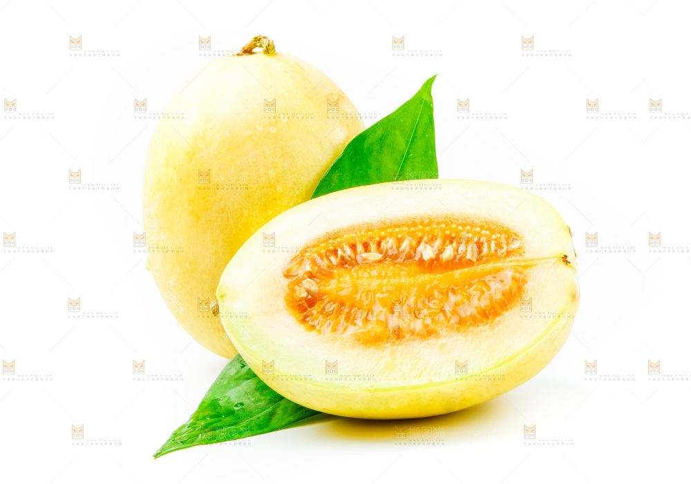 白底上的黄皮香瓜