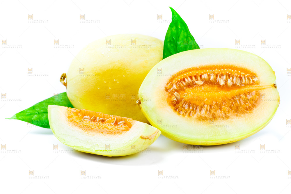 白底上的黄皮香瓜