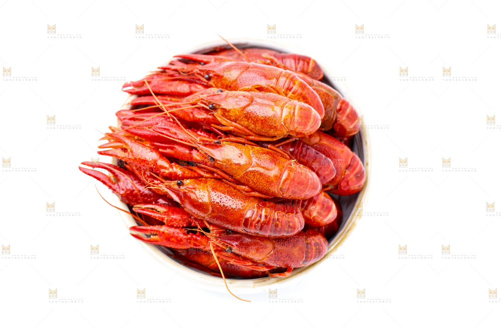 盘子里的清蒸小龙虾