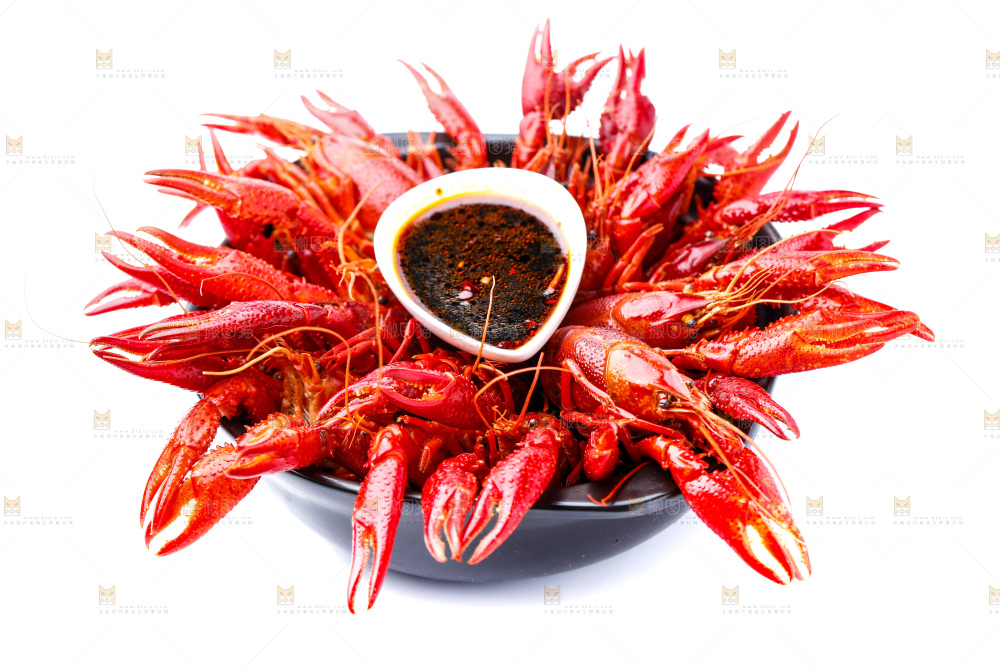 盘子里的清蒸小龙虾