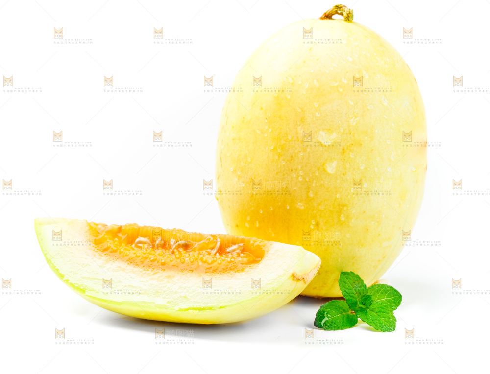 白底上的黄皮香瓜