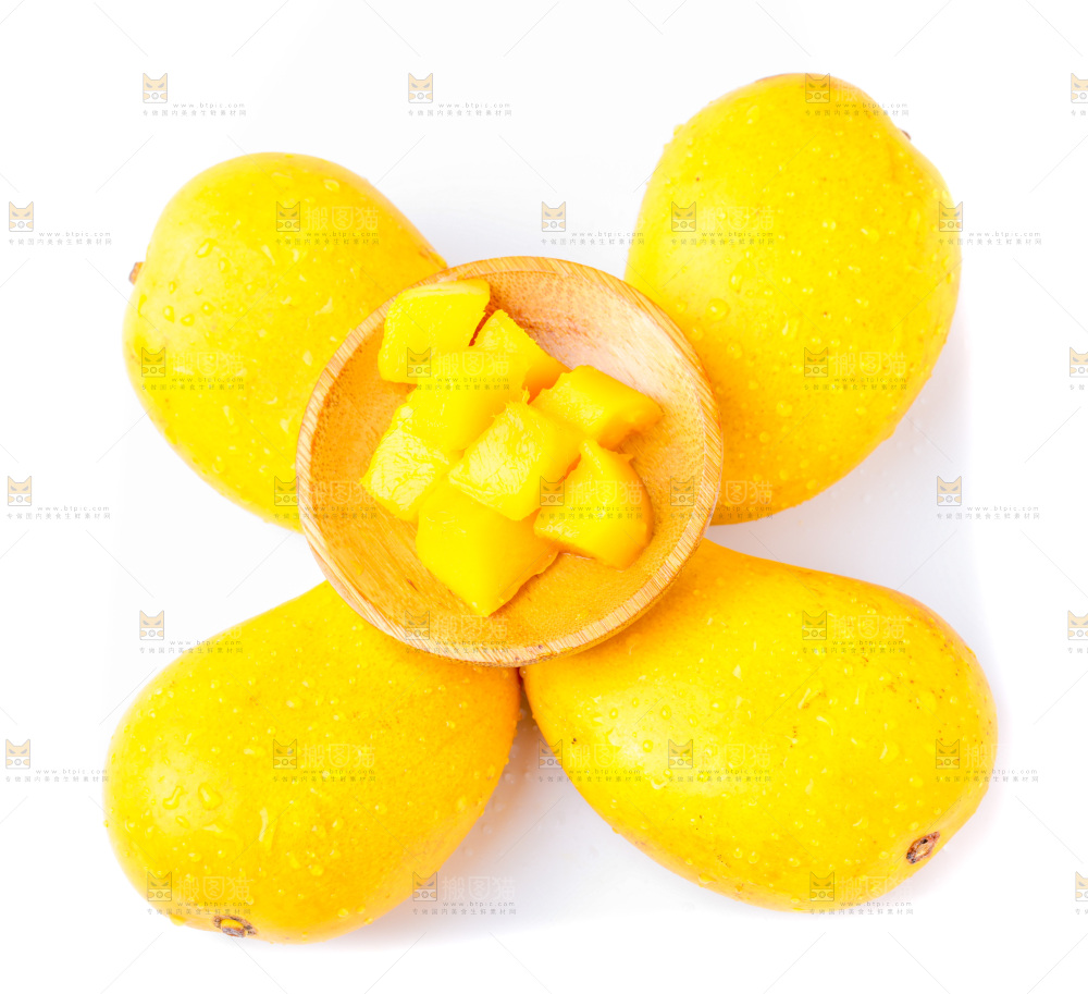 白底上放着小台农芒