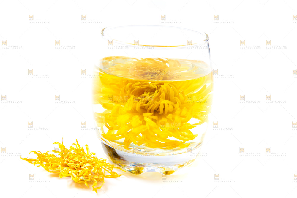 杯子里泡着菊花茶