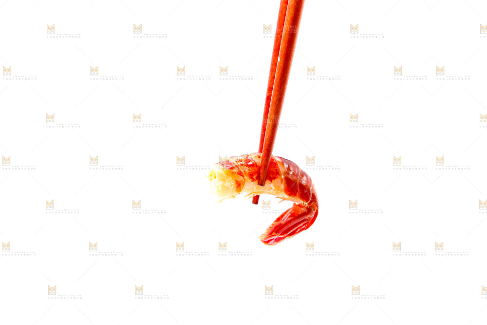 白底上的龙虾尾