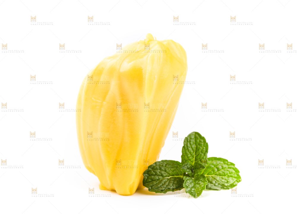 白底上的黄肉菠萝蜜