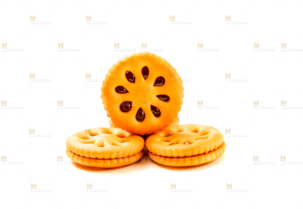 白底的夹心饼干