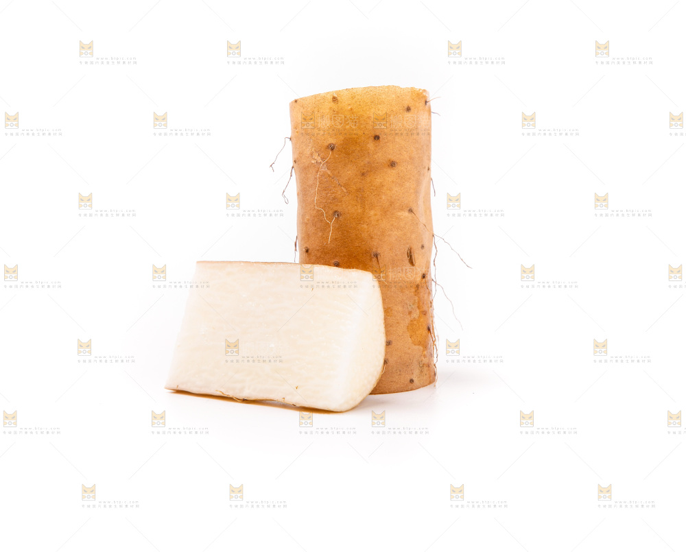 白底上放着淮山药