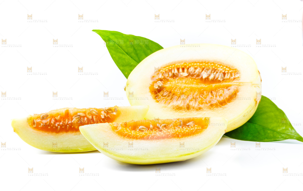 白底上的黄皮香瓜