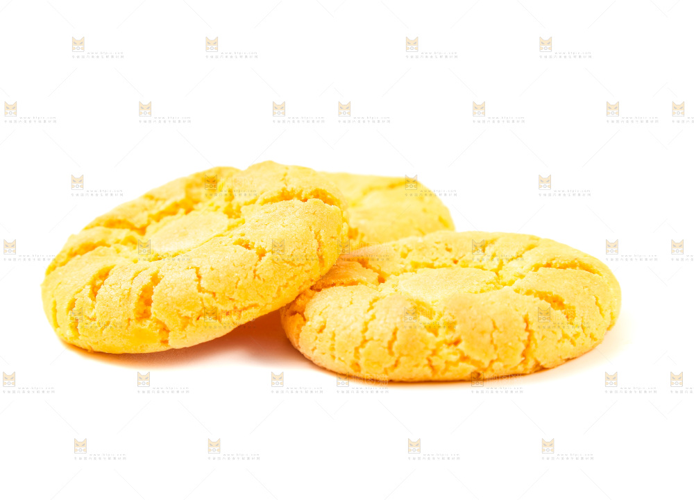 白底上放着桃酥饼