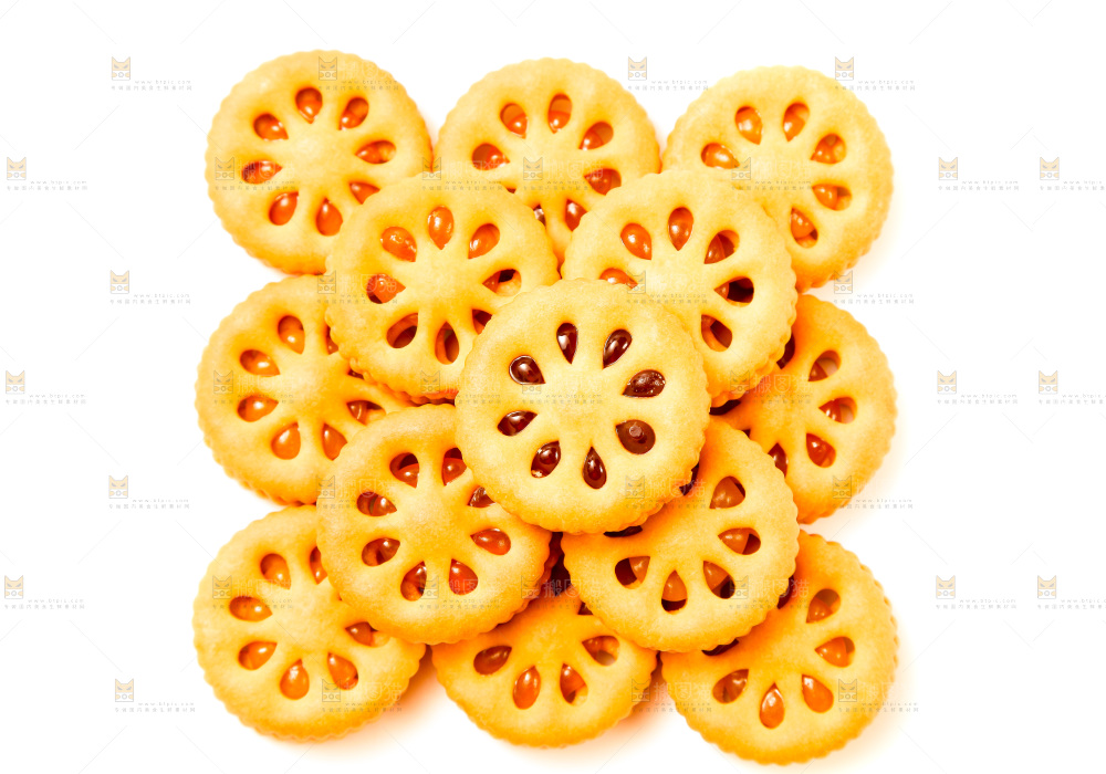 白底的夹心饼干