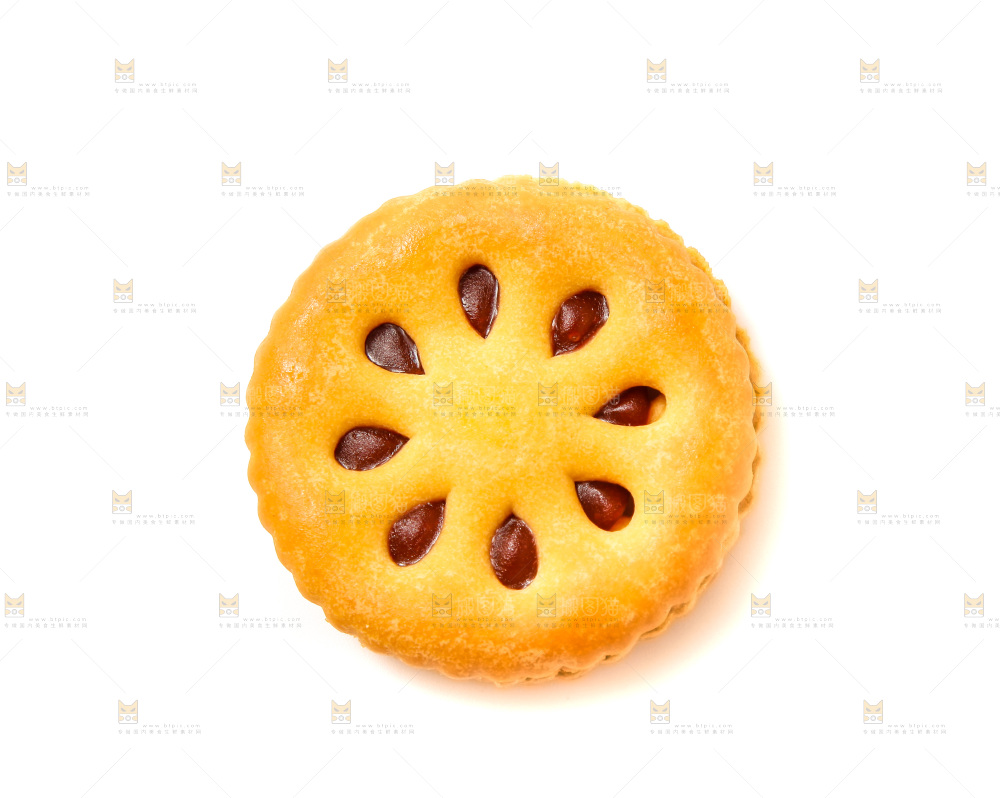 白底上的果酱夹心饼干